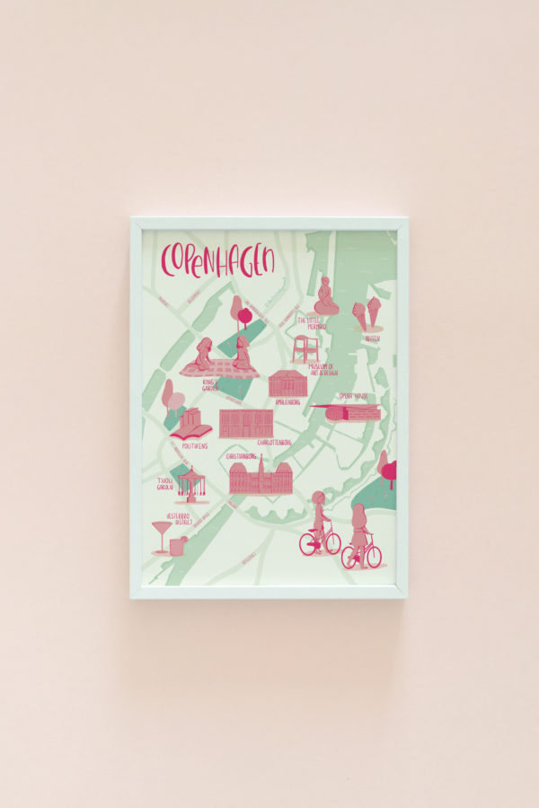 Copenhagen illustrated map print