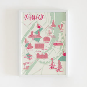 Copenhagen illustrated map print