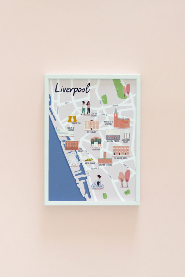 Liverpool illustrated map print