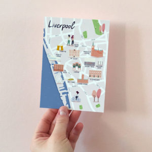 Liverpool map postcard