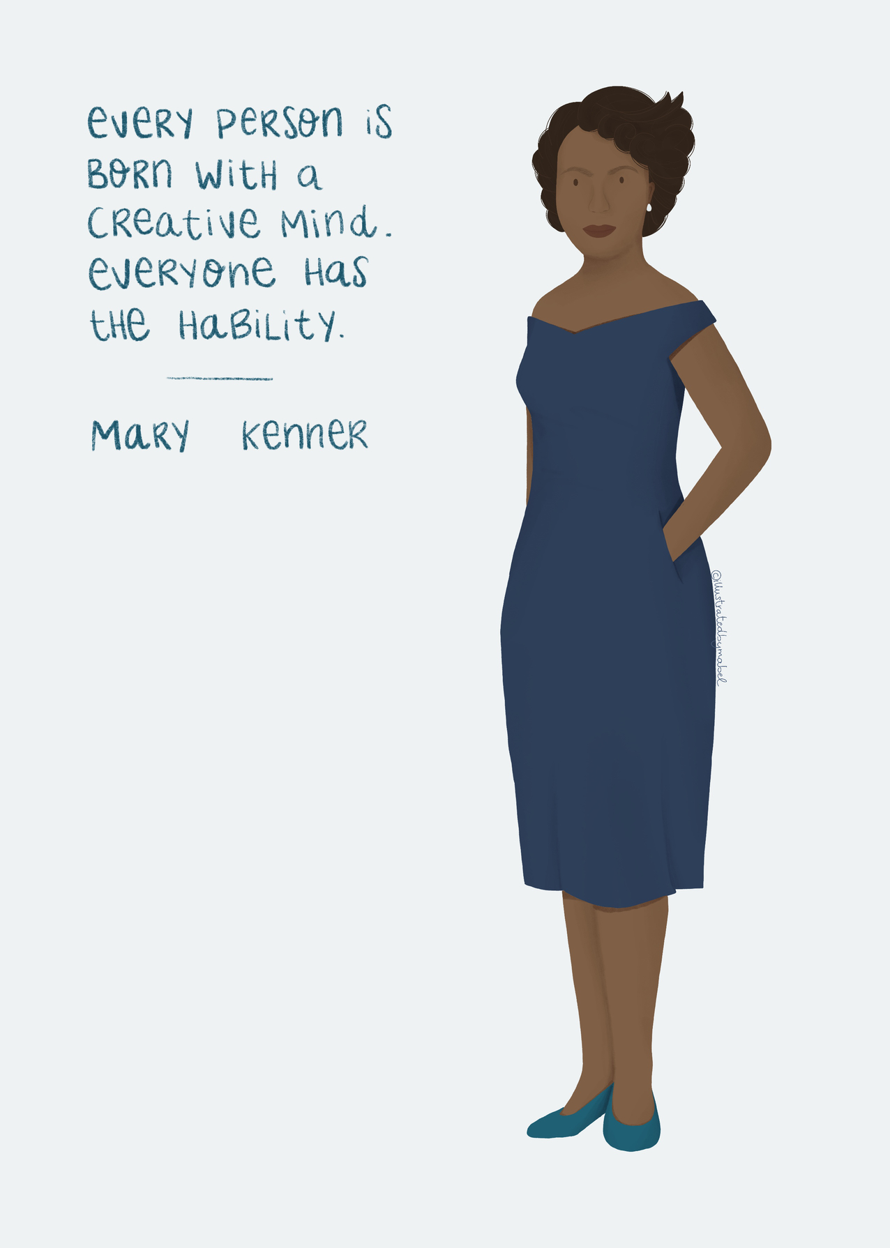women illustrated portraits - Mary Kenner