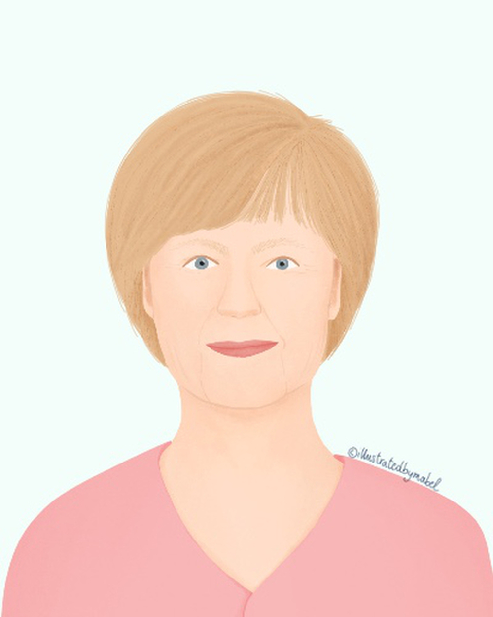 Woman portrait illustration Angela Merkel