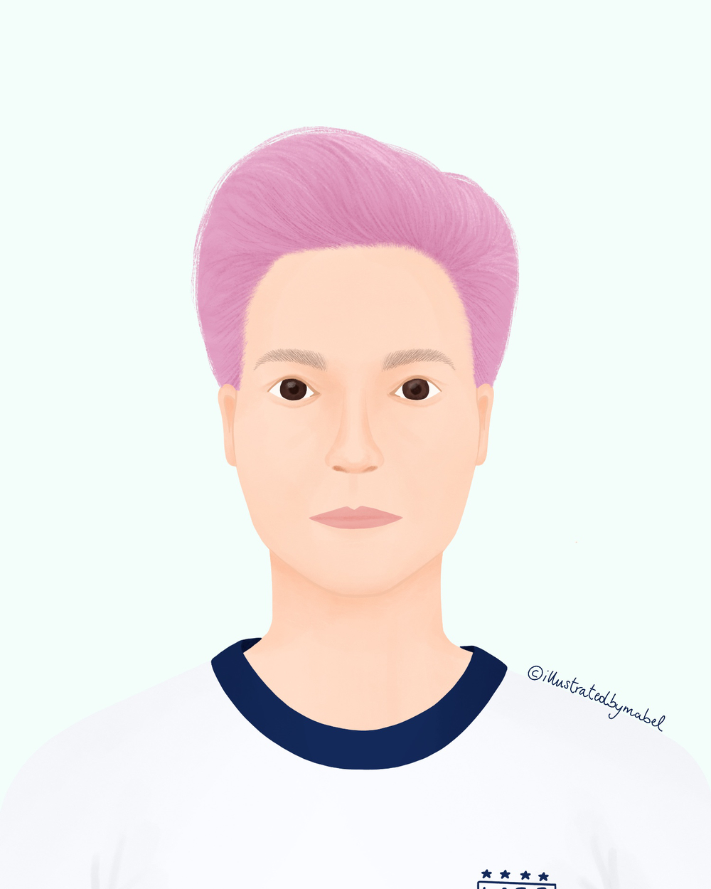 Woman portrait illustration Megan Rapinoe