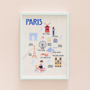 Map of Paris print