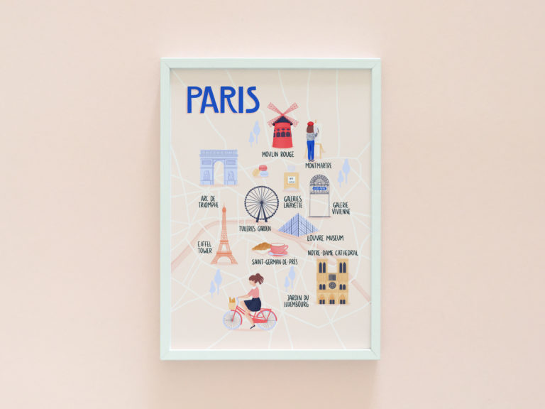 Paris Map Illustration Print 1 768x576 