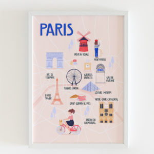 Map of Paris print