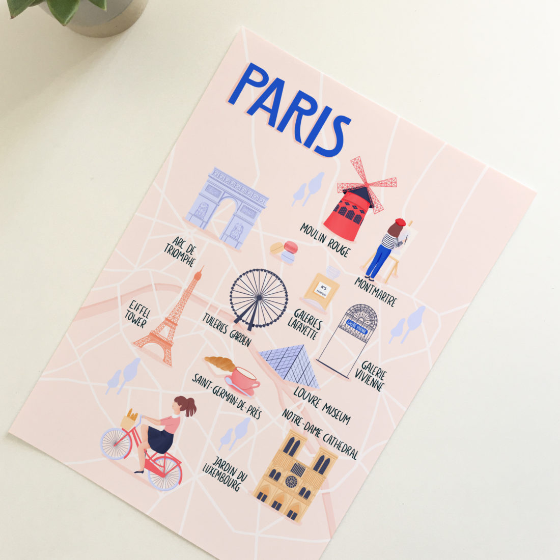 Paris Map Illustration Print 7 1100x1100 