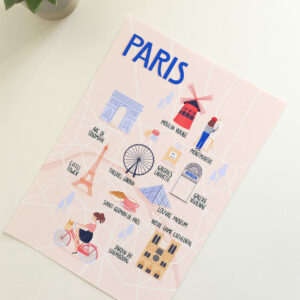 Map of Paris print