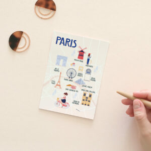 Map of Paris postcard