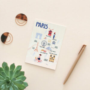 Map of Paris postcard