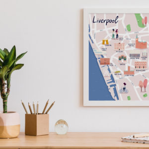 Liverpool map illustration print