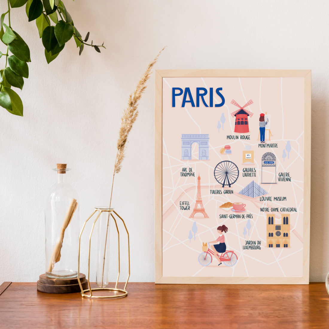 Paris Map Illustration Print 12 1100x1100 