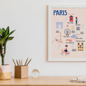 Map of Paris print