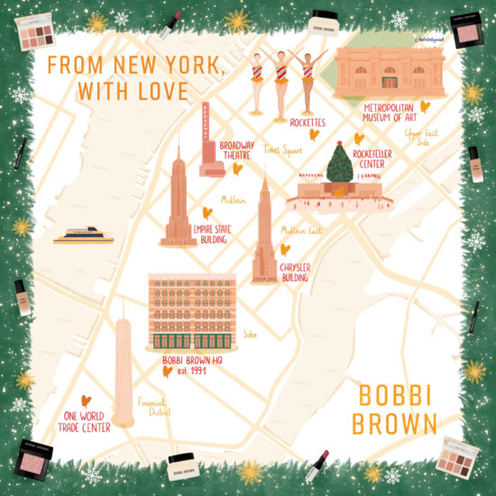 Illustrated map of New York for Bobbi Brown