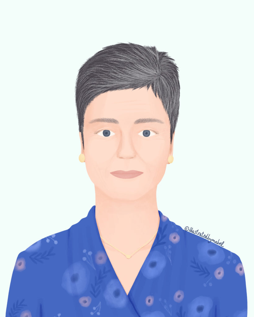 Margrethe Vestager portrait illustration