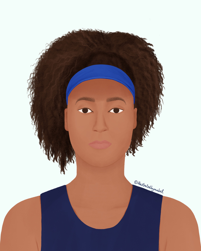 Naomi Osaka portrait illustration