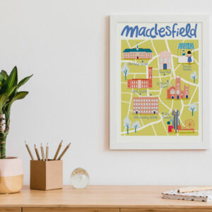 Macclesfield illustrated map print