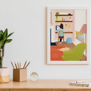 Home office illustration print