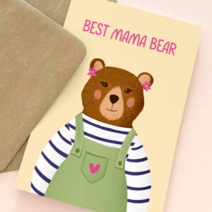 Mama bear card, Cute Mothers Day card, Mama bear Birthday Card, Best mum card, Mum birthday card, Happy birthday card, Plastic free card