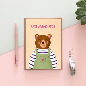 Mama bear card, Cute Mothers Day card, Mama bear Birthday Card, Best mum card, Mum birthday card, Happy birthday card, Plastic free card