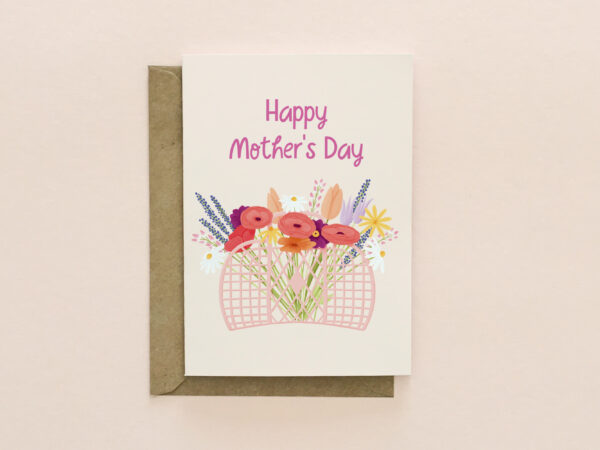 Floral Mother's Day card, Happy Mothers Day card, Cute Mothers Day card from daughter | Plastic free card, blank card