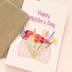 Floral Mother's Day card, Happy Mothers Day card, Cute Mothers Day card from daughter | Plastic free card, blank card