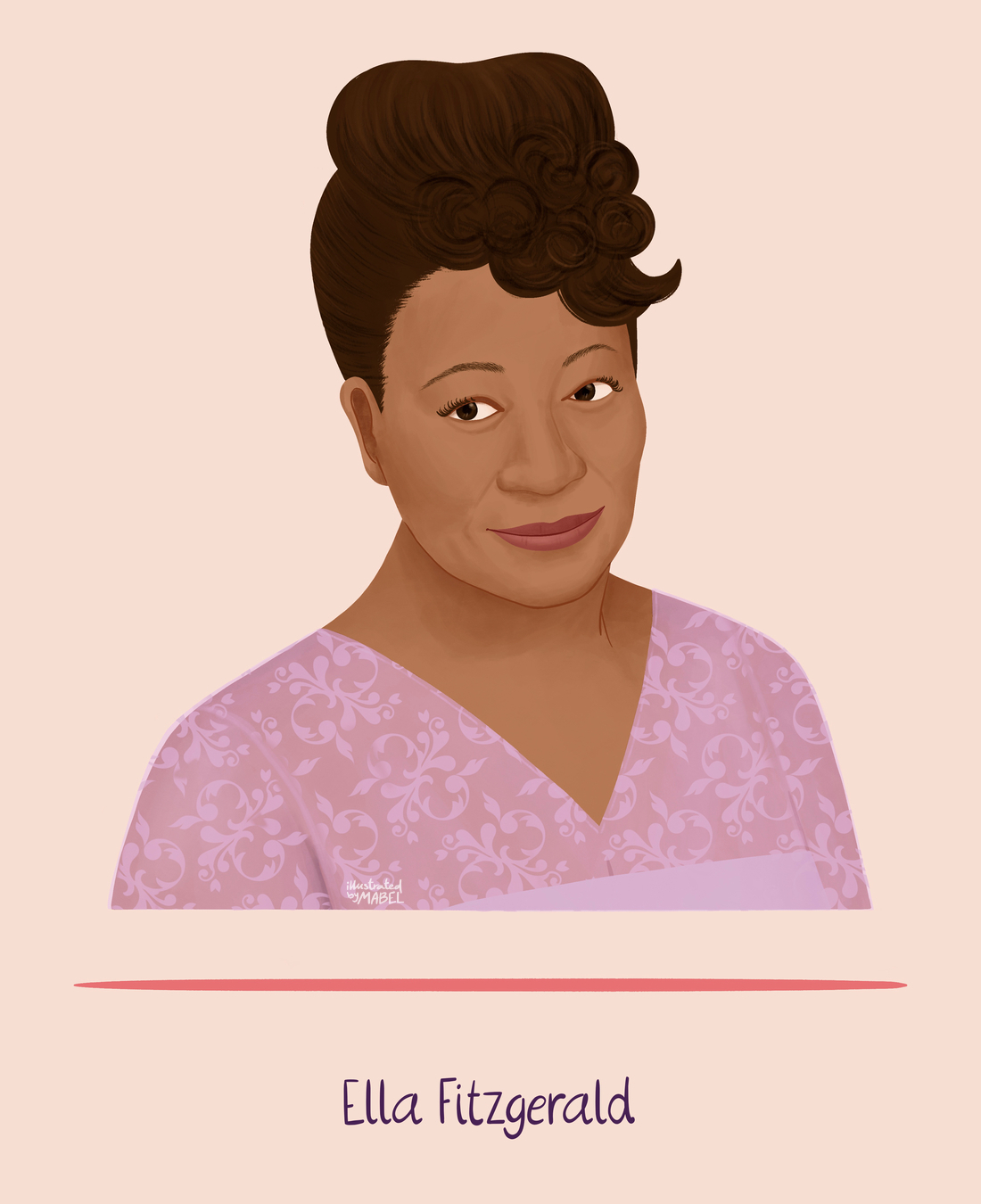 Ella Fitzgerald illustrated portrait