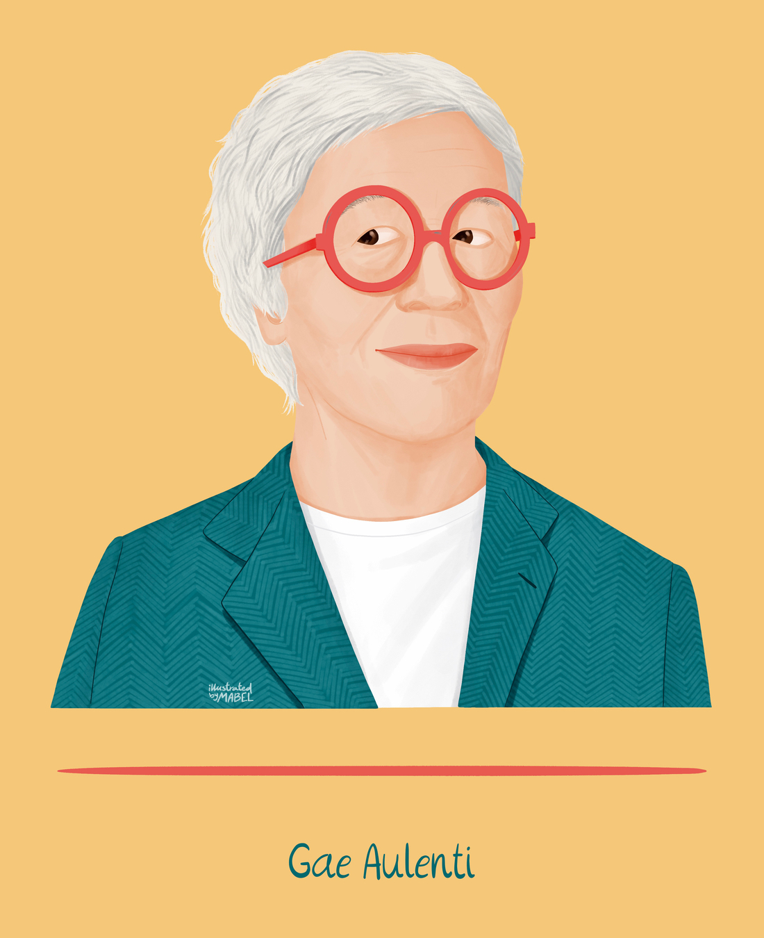 Gae Aulenti illustrated portrait