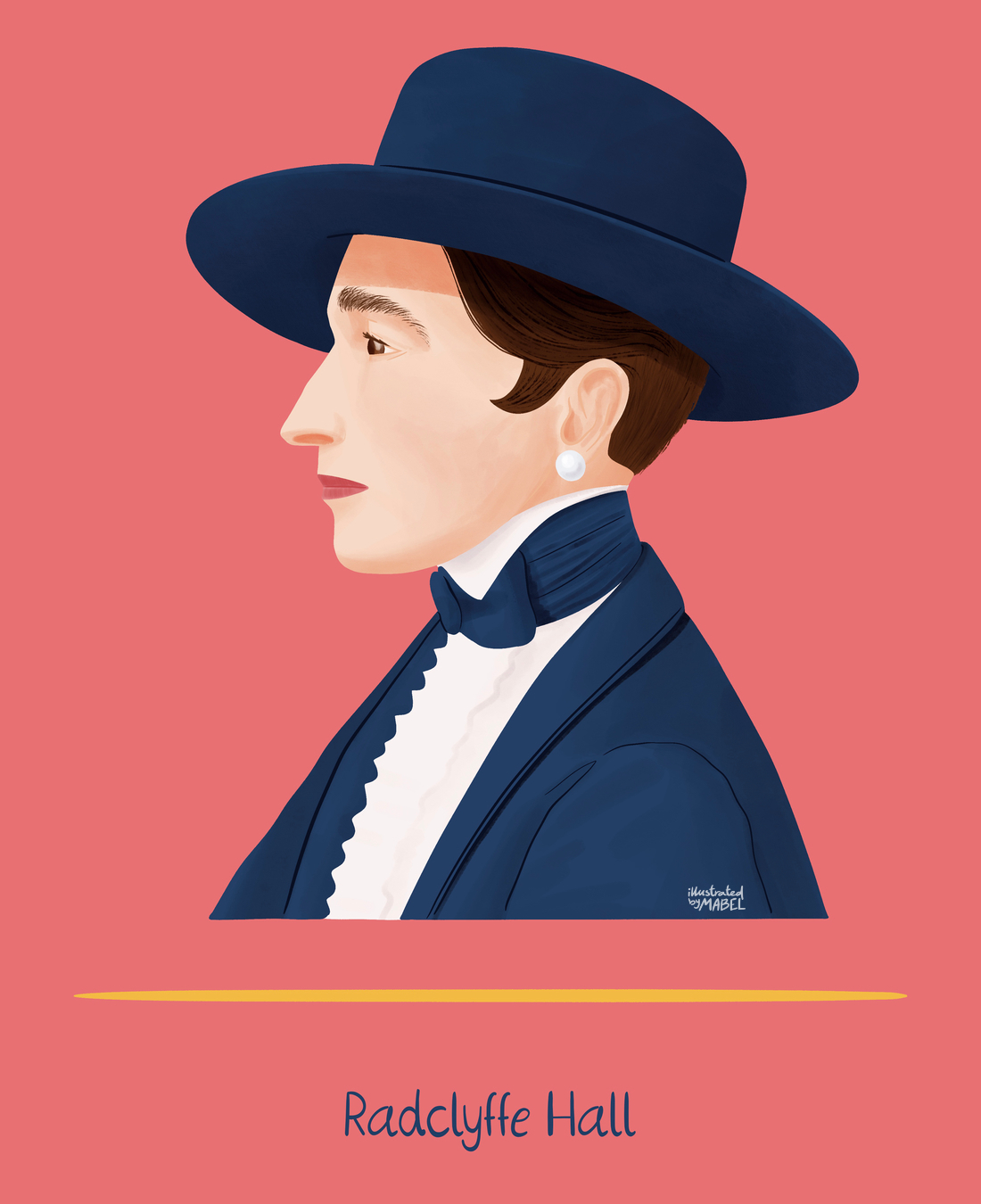 Radclyffe Hall portrait illustration