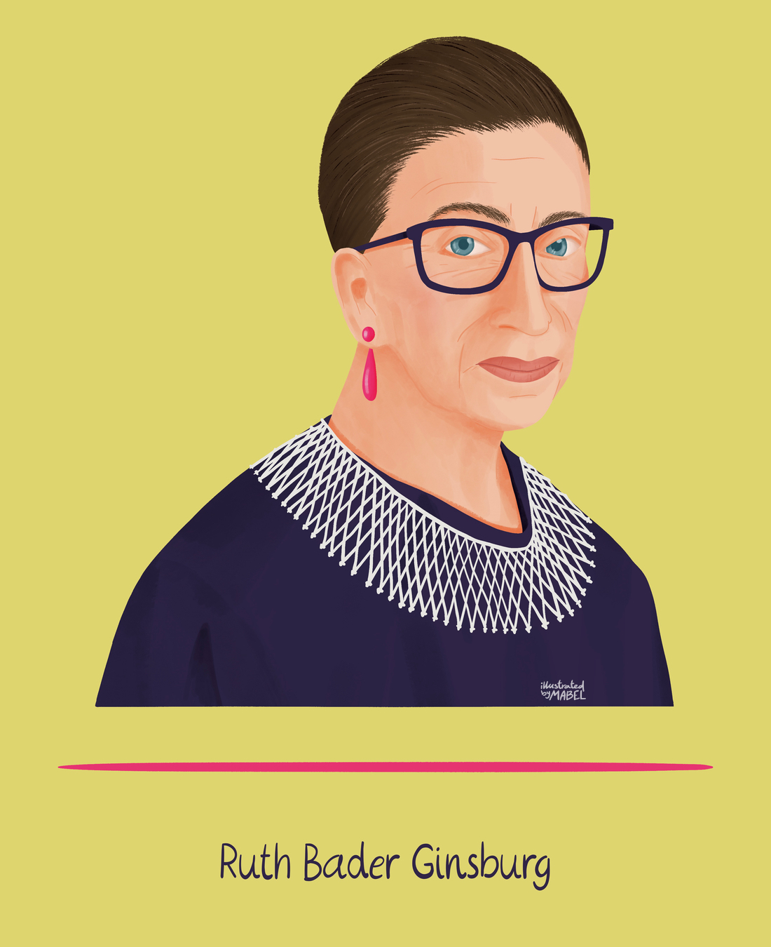 Ruth Bader Ginsburg illustrated portrait