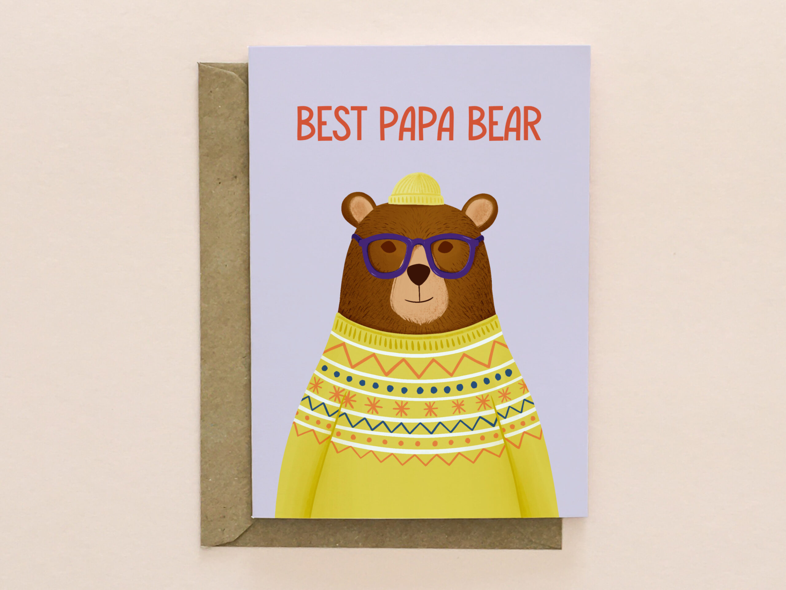 Papa bear card, Dad birthday card, Cute fathers day card