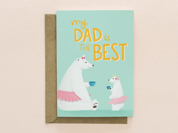 Polar bear best Dad card