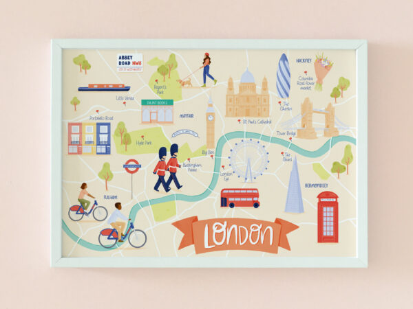 Illustrated London map print