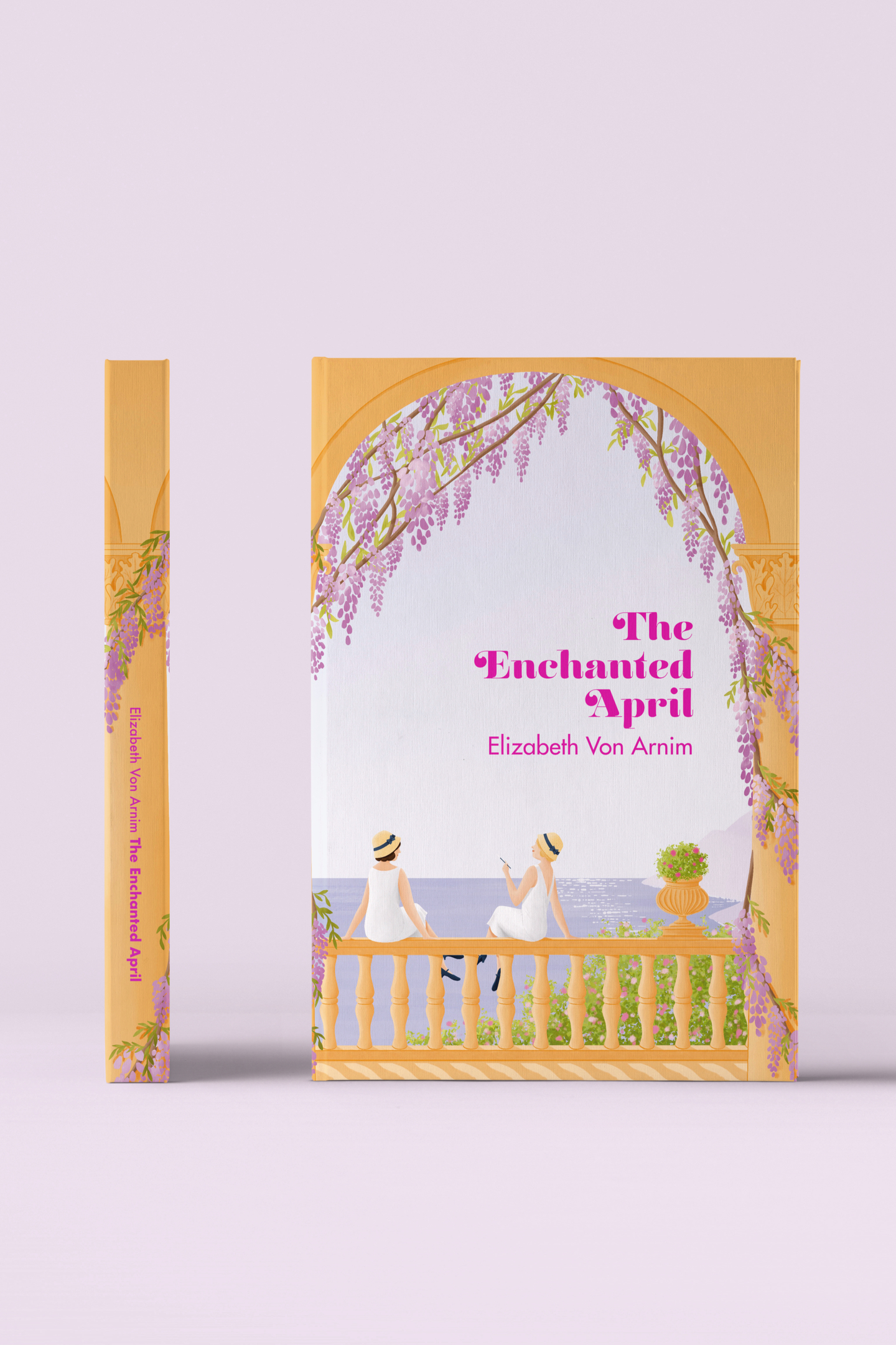 Dust Jacket The Enchanted April book cover illustration Pin