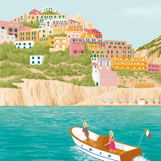 Amalfi Coast Illustration by Freelance Illustrator Mabel Sorrentino_Illustrated By Mabel