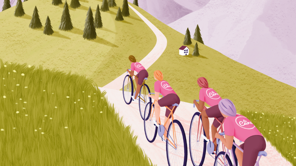 Cycling poster illustration for the NHS