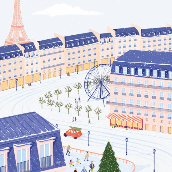 Paris Christmas illustration