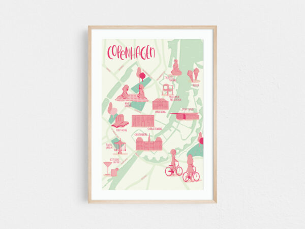 Copenhagen map illustration print