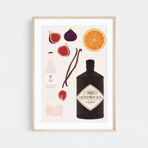 Gin cocktail illustration print