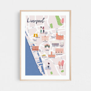Liverpool map illustration print