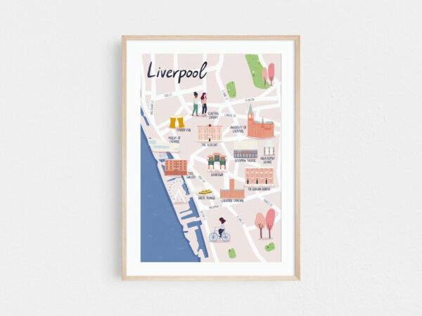 Liverpool map illustration print