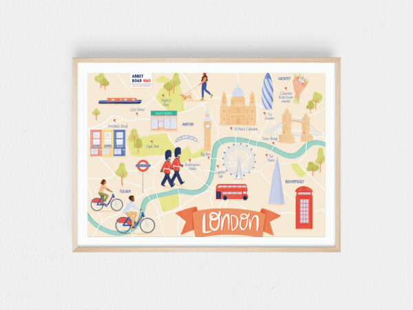 Illustrated London map print