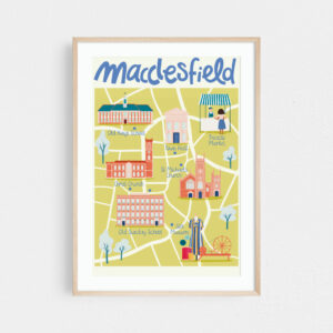 Macclesfield illustrated map print