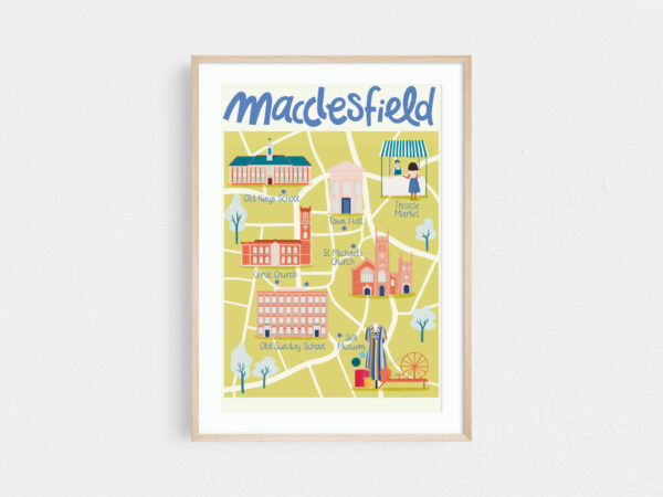 Macclesfield illustrated map print