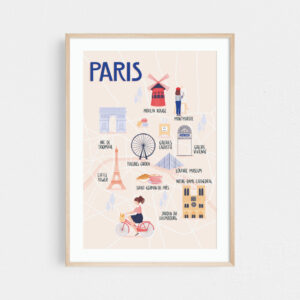 Map of Paris print