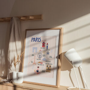 Map of Paris print