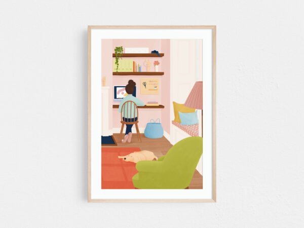 Home office illustration print