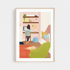 Home office illustration print