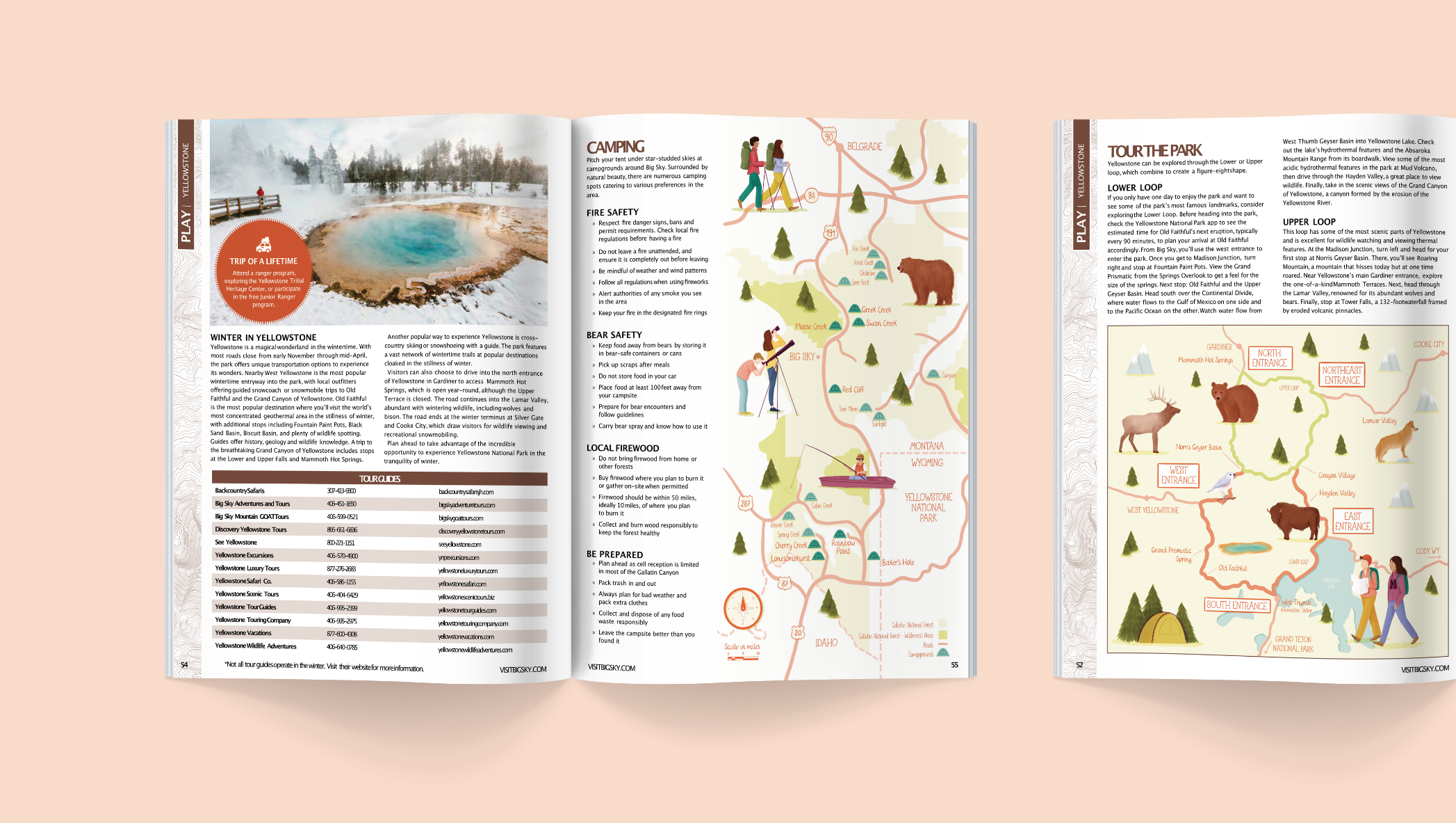 Gallatin National Forest illustrated map mockups