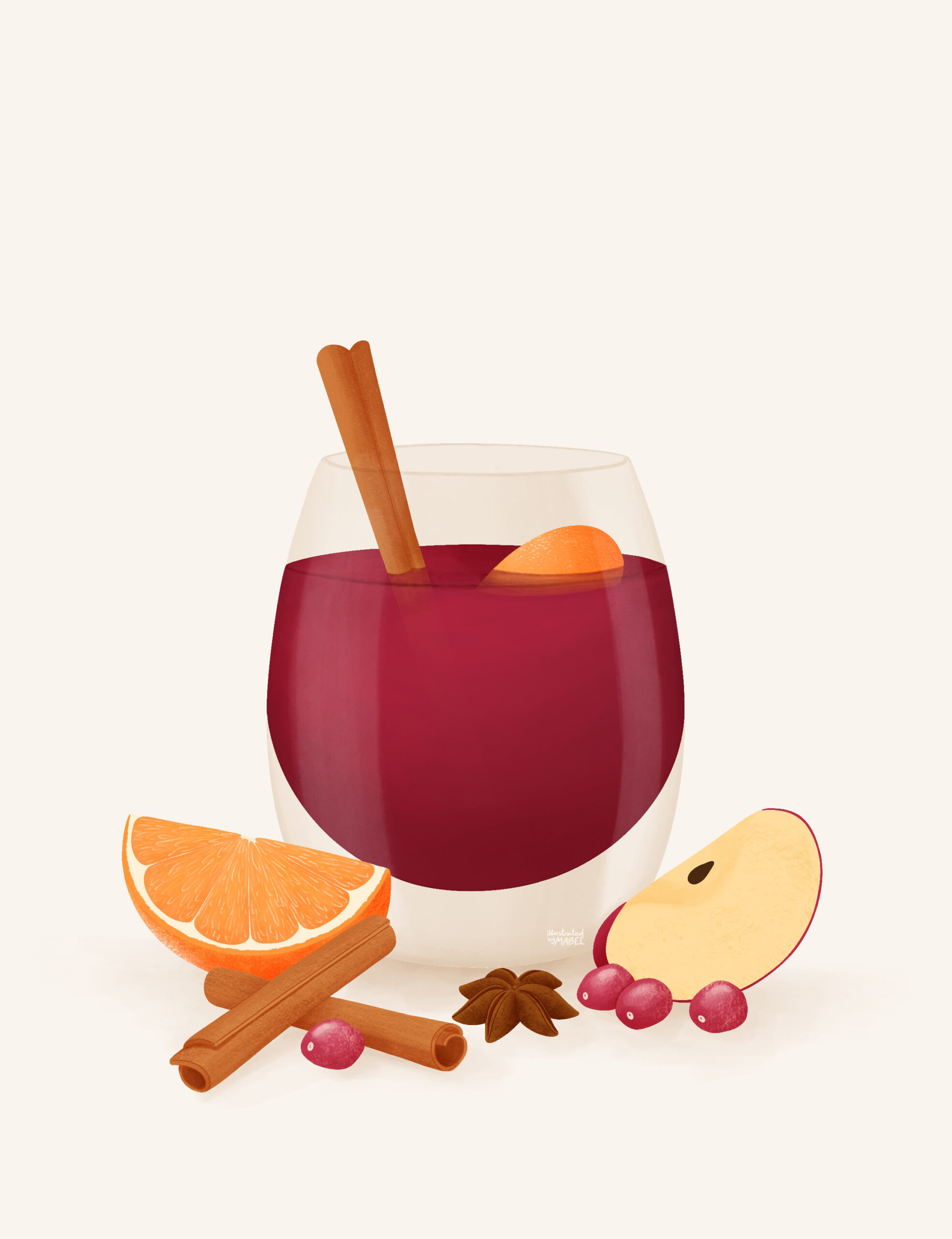 Mulled Wine Drink Illustration